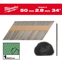 Гвозди оцинкованные с D-образной головкой MILWAUKEE 2,8/34°/50мм (2200шт)