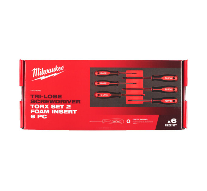 Ложемент с отвертками с трехгранными рукоятками TORX (6шт) MILWAUKEE (45х175,8х417мм) для тележек