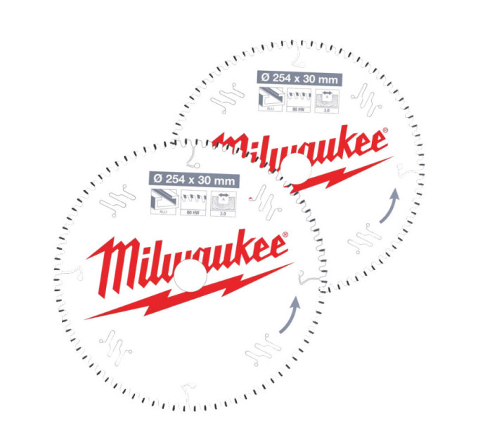 Набір пиляльних дисків MILWAUKEE Ø254x30x60зуб. + Ø254x30x80зуб.
