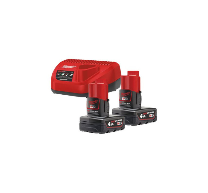 Энергокомплект MILWAUKEE M12 NRG-402 (ЗУ С12+ 2акк.Х4Ач B4)