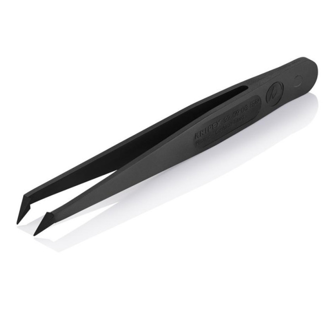 Пинцет пластиковый антистатический KNIPEX, 92 09 03 ESD, вигнутий під кутом 45°