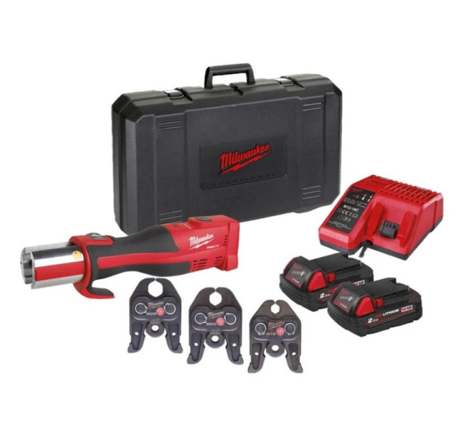 Обтискач гідравлічний акумуляторний для труб MILWAUKEE M18 BLHPT-202C V-SET (ЗУ+2Х2Ач+кейс)