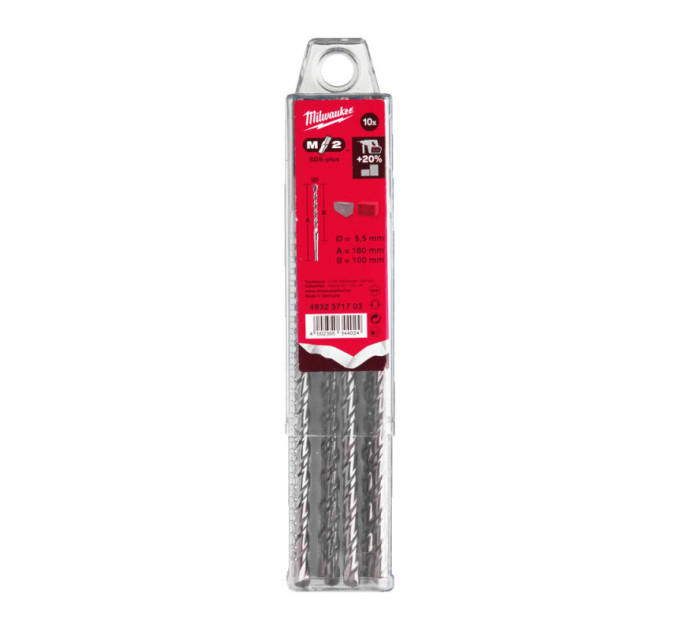 Бур SDS-PLUS M2 MILWAUKEE, Ø5,5х160х100мм, (10шт)
