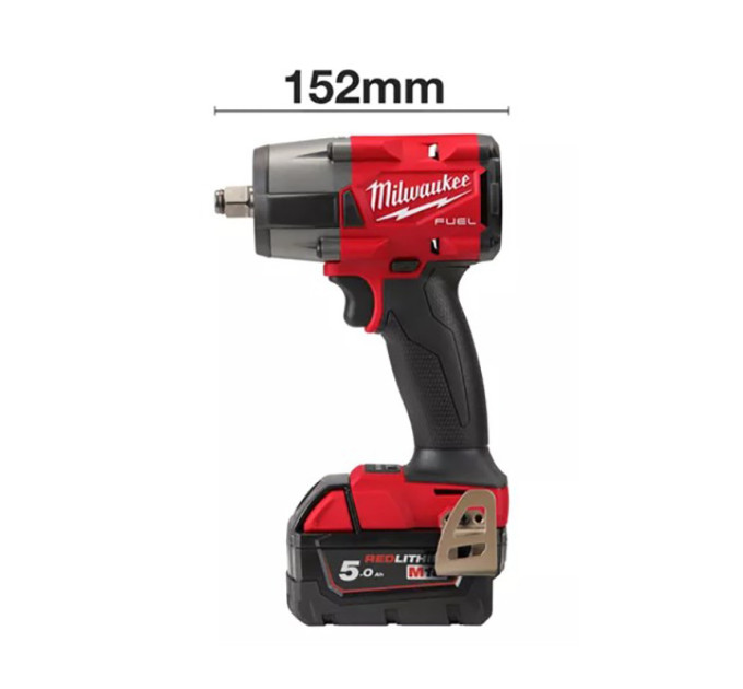 Гайковерт аккумуляторный бесщёточный MILWAUKEE 1/2" (881 Нм) M18 FMTIW2F12-502X,с кольцом
