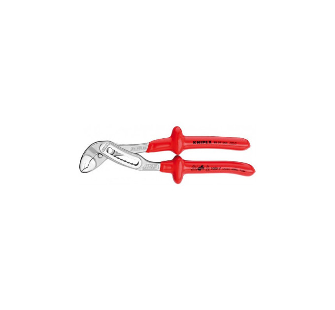 Клещи сантехнические переставные силовые Ø50мм VDE Aligator KNIPEX 88 07 250, хромированные