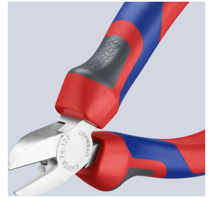 Кусачки боковые (бокорезы) для электроники, Ø3,0мм, 125мм KNIPEX 76 05 125, хромированные