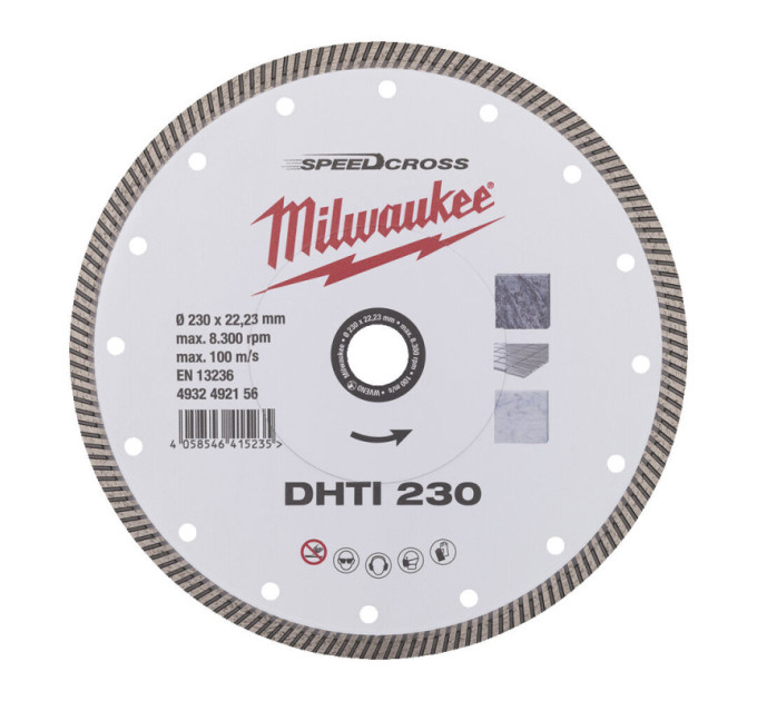 Диск алмазный Speedcross MILWAUKEE DHTi 230, Ø230мм (керамическая плитка/чистый рез)