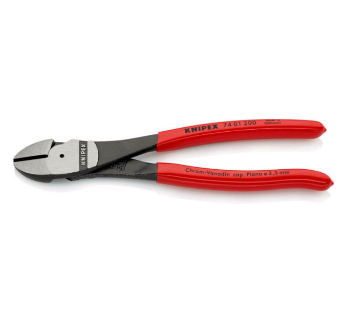 Кусачки боковые (бокорезы) особой мощности, Ø4,2мм, 200мм KNIPEX 74 01 200 SB, фосфатированные