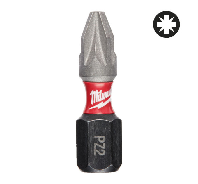 Бита SHOCKWAVE MILWAUKEE, PZ2, 25мм, (2шт)