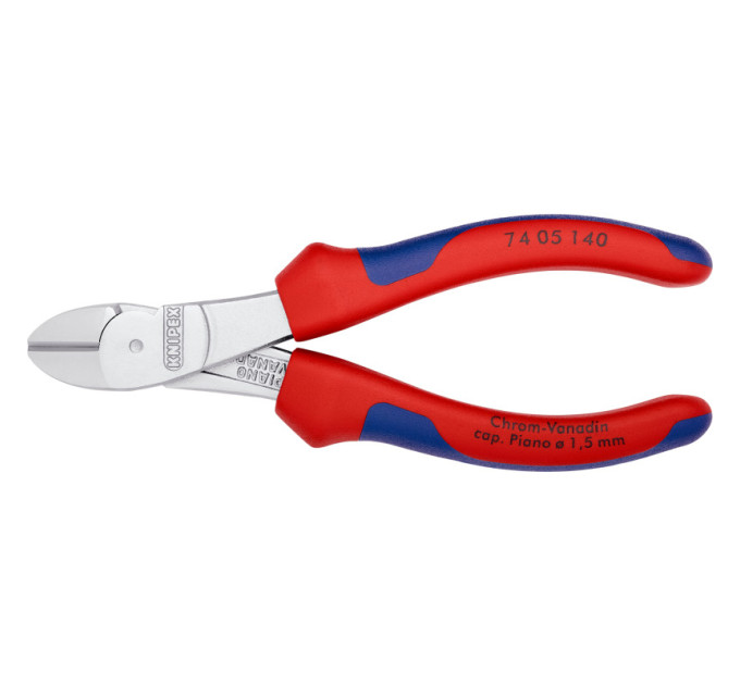 Кусачки боковые (бокорезы) особой мощности, Ø3,1мм, 140мм KNIPEX 74 05 140, хромированные