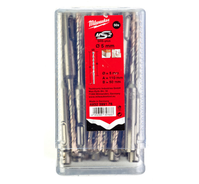 Бур SDS-PLUS M2 MILWAUKEE, Ø5,0х110х50мм, (50шт)