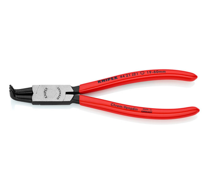 Щипцы для стопорных колец загнутые 90° Ø19-60мм, 170мм KNIPEX 44 21 J21, (Ø1,8мм) фосфатированные