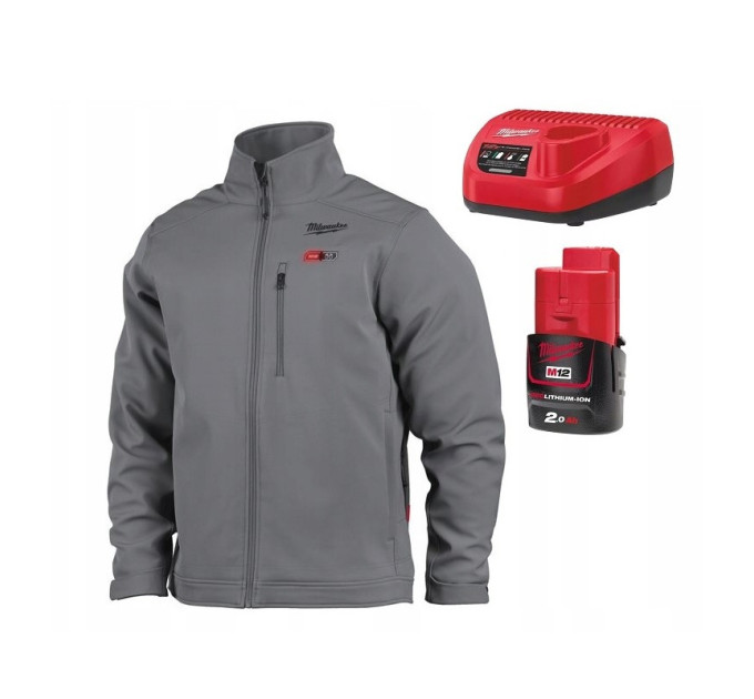 Куртка с подогревом MILWAUKEE M12 HJGREY5-201, серая, размер L (ЗУ +1акк.Х2Ач)