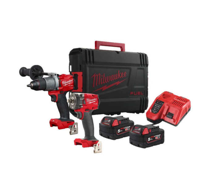 Набор инструментов аккумуляторных MILWAUKEE M18 FPP2T2-502X, (3У, 2х5Ач, M18 FPD2, FIW2F12, HDкейс)