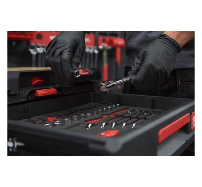 Нитриловые одноразовые перчатки размер 10/XL (50 шт) MILWAUKEE 4932493236