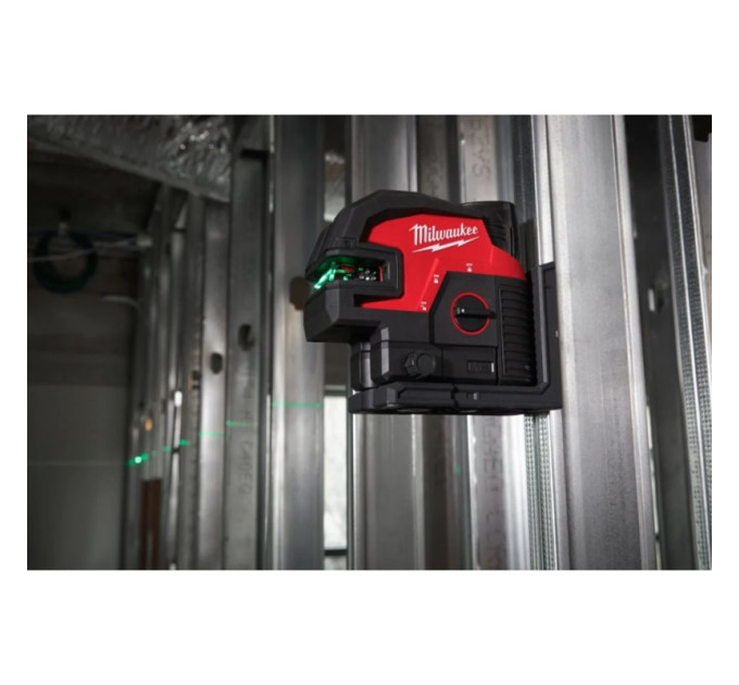 Нивелир 4х точечный лазерный аккумуляторный MILWAUKEE M12 CLL4P-301C (зелёный луч) (ЗУ+1Х3Ач+кейс)