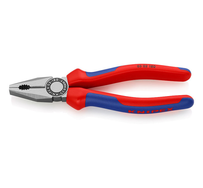 Пассатижи (плоскогубцы) комбинированные Ø12,0мм, 180мм KNIPEX 03 02 180, фосфатированные