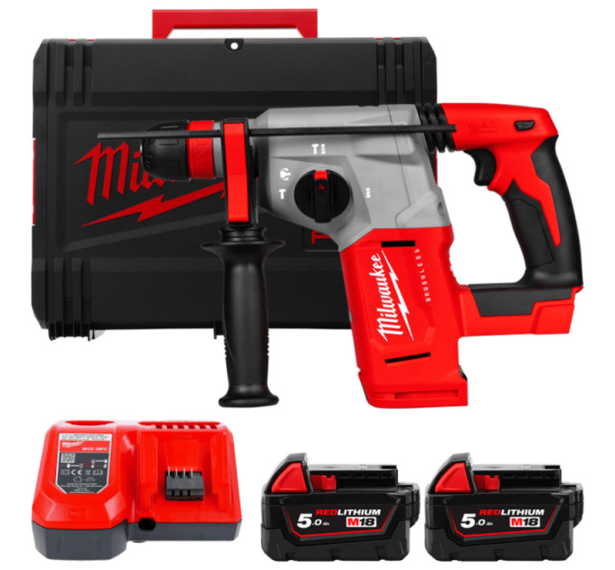 Перфоратор аккумуляторный бесщёточный SDS-PLUS MILWAUKEE M18 BLHX-502X (2,3 Дж) (ЗУ+2ак.Х5Ач+HDкейс)