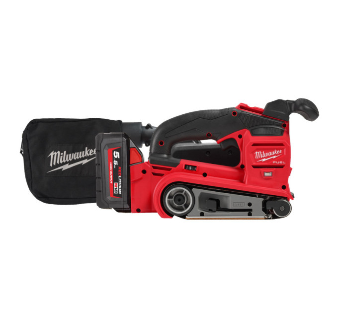 Шліфмашина стрічкова акумуляторна безщіткова MILWAUKEE M18FBTS75-502X (ЗУ+2акк.Х5Ач+HDкейс)