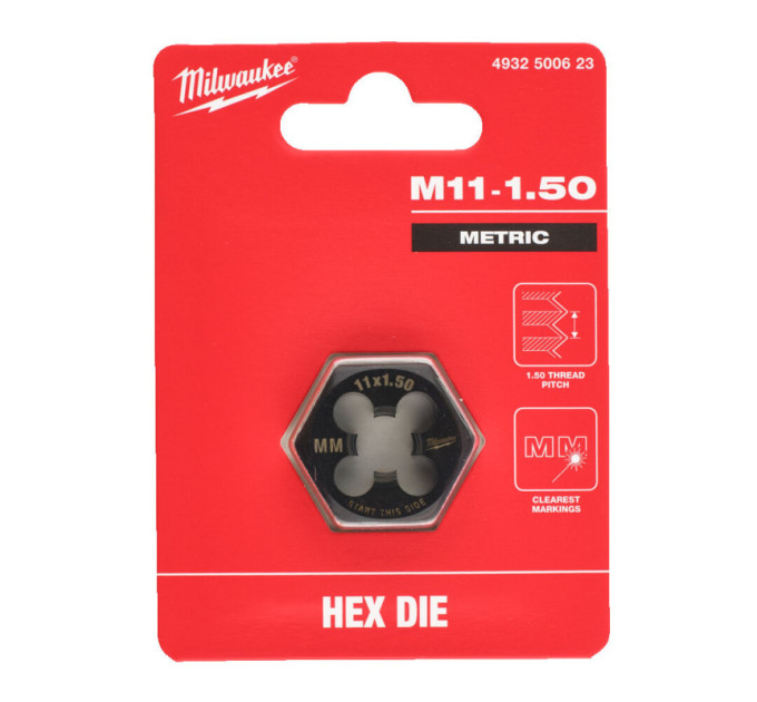 Плашка шестигранная MILWAUKEE, М11-1,50мм