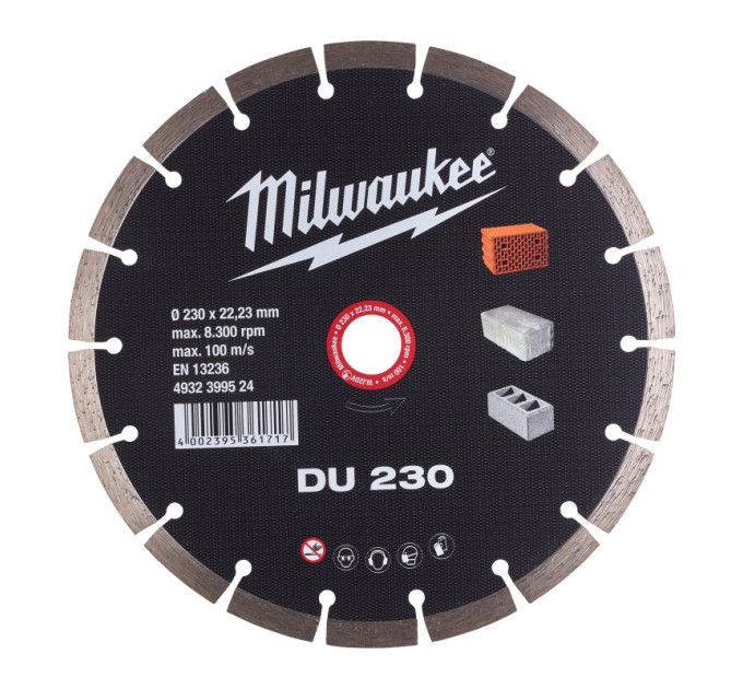 Диск алмазний MILWAUKEE DU 230, Ø230мм (цегла, бетон)