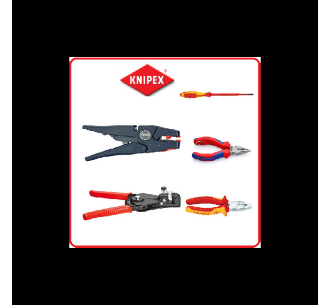 Обжимные клещи с магазином для смены плашек и 5 профилями обжима Knipex MultiCrimp®, 250 мм 97 33 02
