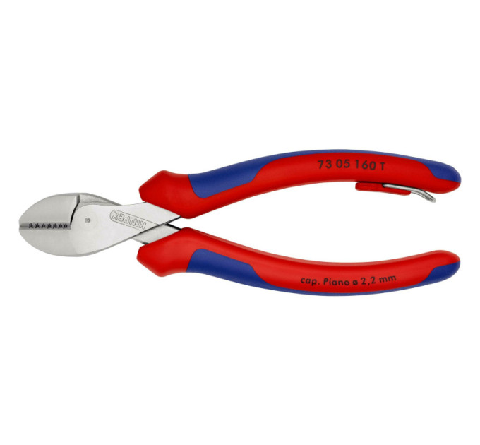 Кусачки боковые (бокорезы) компактные X-Cut, Ø12,0мм, 160мм KNIPEX 73 05 160 T, с страховкой, хром
