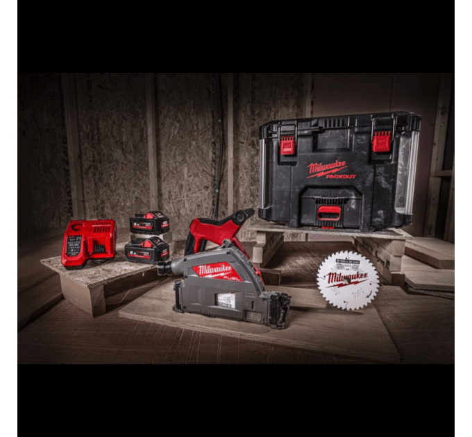 Пила дисковая погружная аккумуляторная бесщеточная MILWAUKEE M18 FPS55-0P Ø165мм (каркас+PACKOUT)