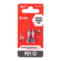 Бита SHOCKWAVE MILWAUKEE, PZ1, 25мм, (2шт) Бита SHOCKWAVE MILWAUKEE, PZ1, 25мм, (2шт)