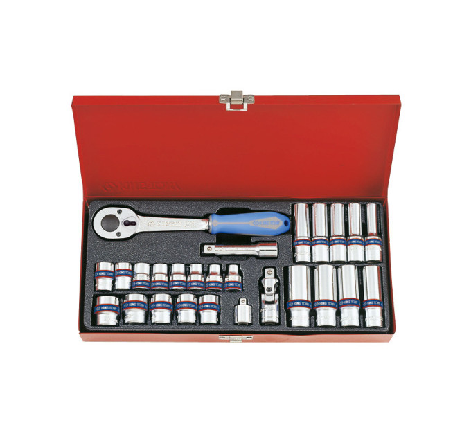 Набор головок 3/8" 26 ед. 6-ти гранные,короткие+ длинные (7-19mm)