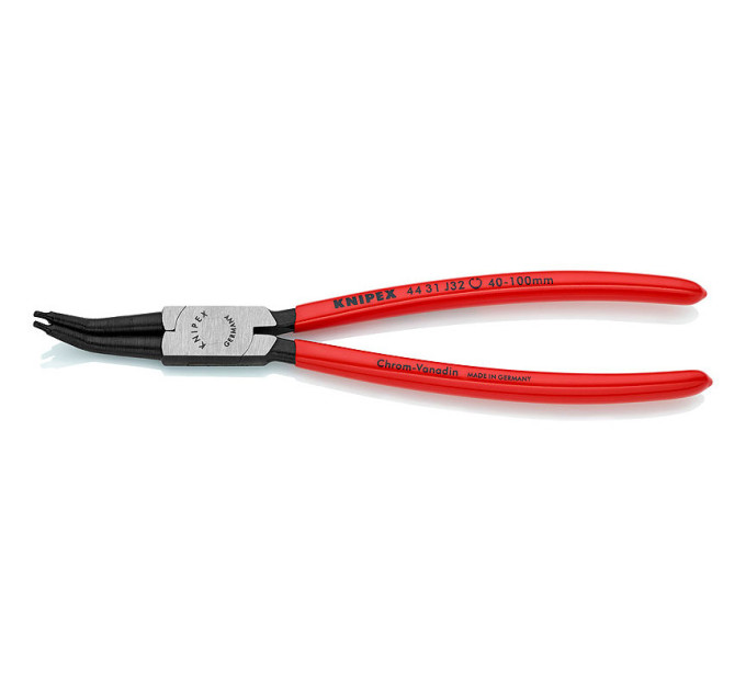 Щипцы для стопорных колец загнутые 45° Ø40-100мм, 225мм KNIPEX 44 31 J32, (Ø2,3мм) фосфатированные
