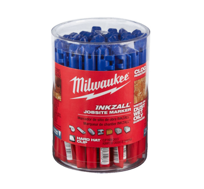Маркер для стройплощадки INKZALL MILWAUKEE, тонкий синий