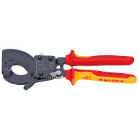 Ножницы для резки кабелей (по принципу трещотки), Ø32мм / 240мм², 250мм KNIPEX 95 36 250, фосфат