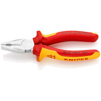 Пассатижи (плоскогубцы) комбинированные Ø10,0мм, 160мм VDE KNIPEX 01 06 160, хромированные