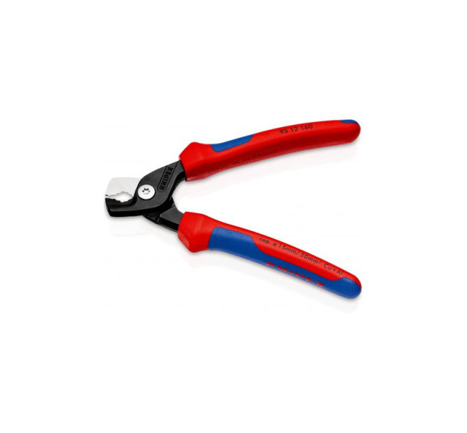 Ножницы для резки кабелей StepCut, Ø15мм / 50мм², 160мм KNIPEX 95 12 160, фосфатированные