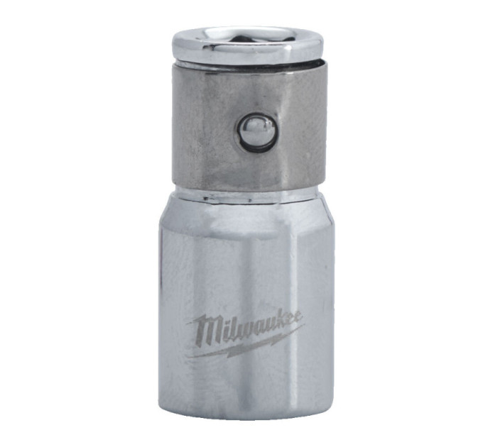Перехідник хромований MILWAUKEE з 1/4" квадратний хвостовик на 1/4" Hex