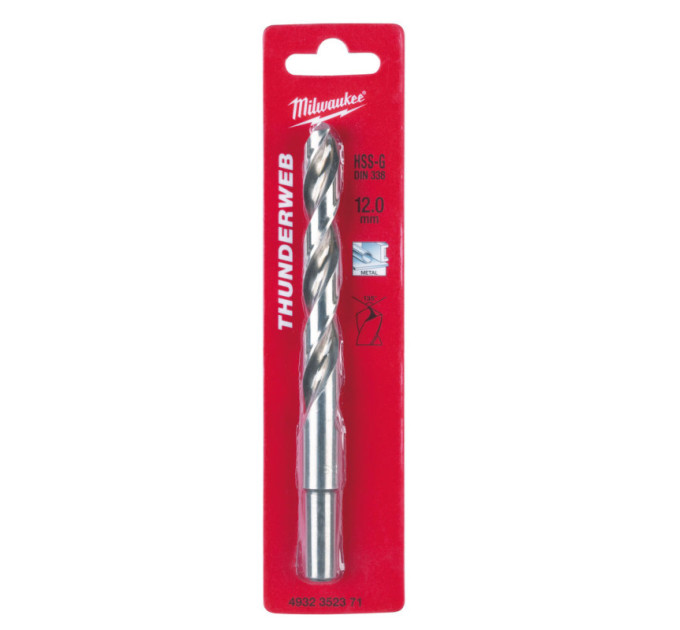 Свердло по металу THUNDERWEB HSS-G MILWAUKEE, DIN338, Ø12,0x151х101мм