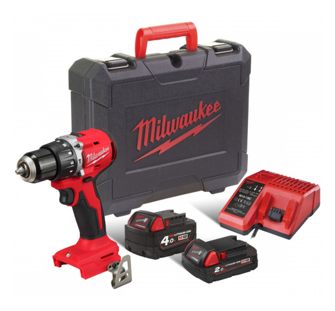 Дрель-шуруповёрт аккумуляторная бесщёточная ударная MILWAUKEE M18 BLPDRC-422С (60Нм) (ЗУ+2ак.+кейс)