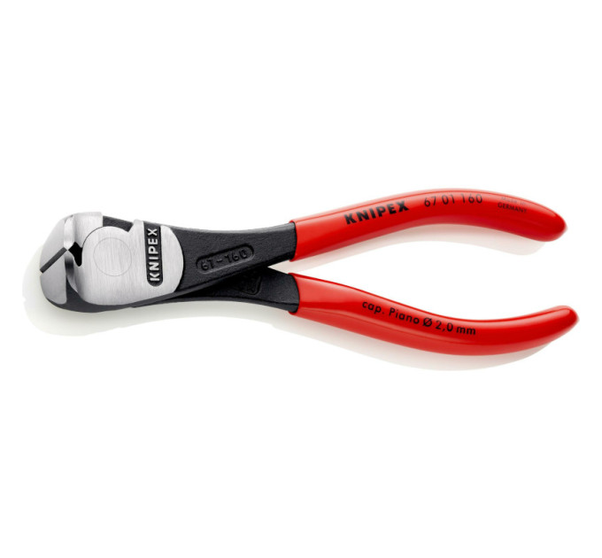 Кусачки торцевые (клещи) особой мощности, Ø4,5мм KNIPEX 67 01 160 SB, фосфатированные