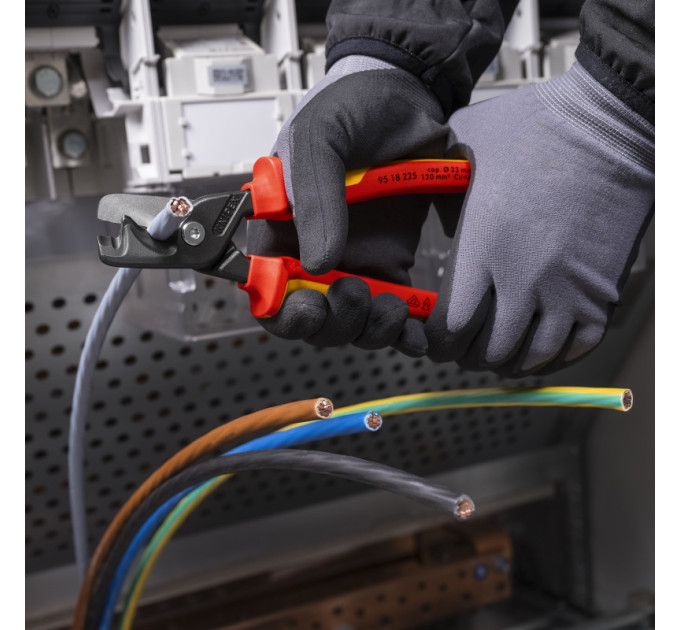 Ножницы для резки кабелей StepCut XL, Ø35мм/120мм², 225мм VDE KNIPEX 95 18 225, фосфатированные