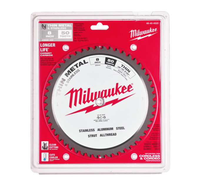 Диск пильный по металлу MILWAUKEE, Ø203х5/8''х1,8мм, 50 зуб.