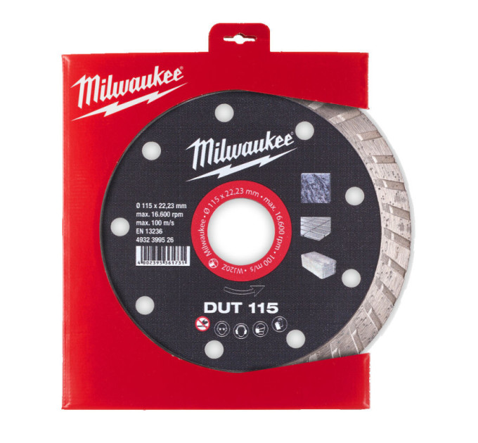 Диск алмазный MILWAUKEE DUT 115, Ø115мм (керамическая плитка/чистый рез)