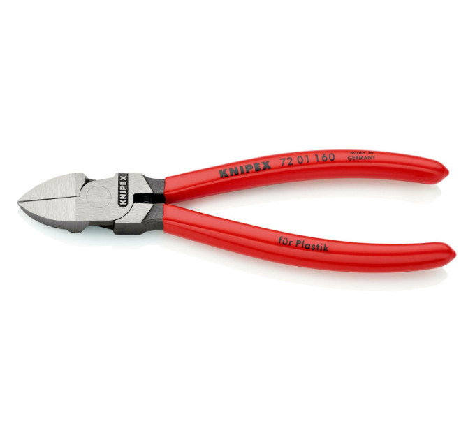 Кусачки боковые (бокорезы) для пластмассы, 160мм KNIPEX 72 01 160 SB, фосфатированные
