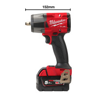 Гайковерт аккумуляторный бесщеточный 3/8'' MILWAUKEE, М18 FMTIW2F38-502X, 813Нм, с кольцом