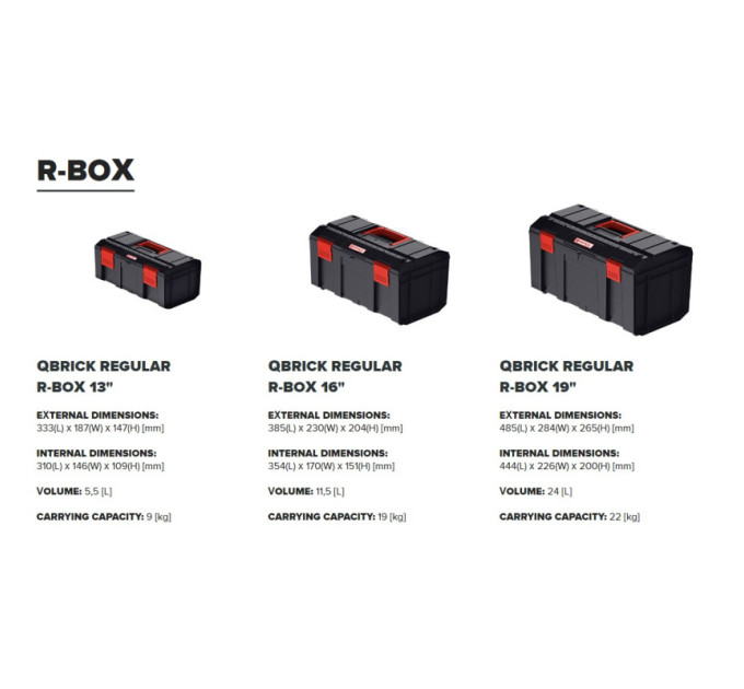 Ящик для инструментов QBRICK REGULAR R-BOX 16 (385x230x204мм)