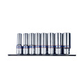 Набор головок 3/8" 8 ед. 6-ти гранные, длинные (10-19mm) на планке