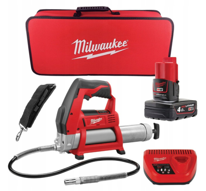 Шприц для смазки MILWAUKEE M12 GG-401B (ЗУ+1акк.Х4Ач+сумка)