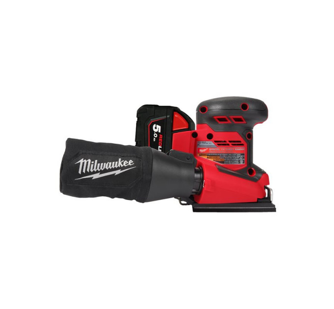 Шліфмашина вібраційна акумуляторна MILWAUKEE M18 BQSS-502B (ЗУ+2акк.Х5Ач+сумка)