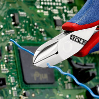 Кусачки боковые (бокорезы) для электроники, Ø1,6мм, 115мм KNIPEX 77 12 115, полированные