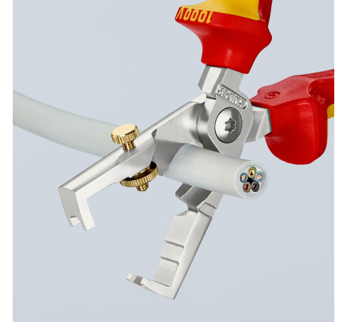 Клещи для удаления изоляции, с функцией резания кабеля, VDE StriX KNIPEX 13 66 180 T, с страховкой